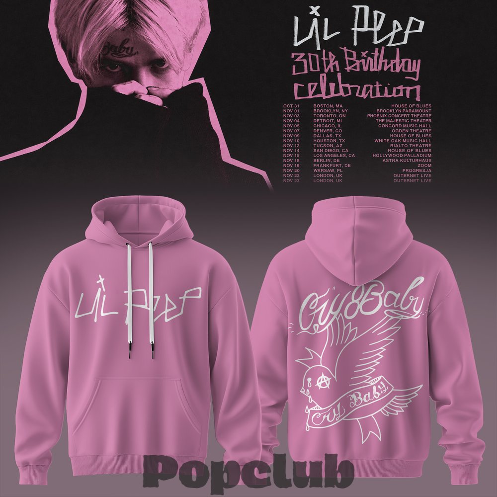 Lil Peep 30th Birthday Celebration 2026 Tour Hoodie Lil Peep 30th Birthday Celebration 2026 Tour Hoodie