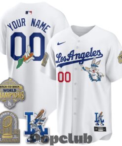 Los Angeles Dodgers Bunny Custom Baseball Jersey Los Angeles Dodgers Bunny Custom Baseball Jersey