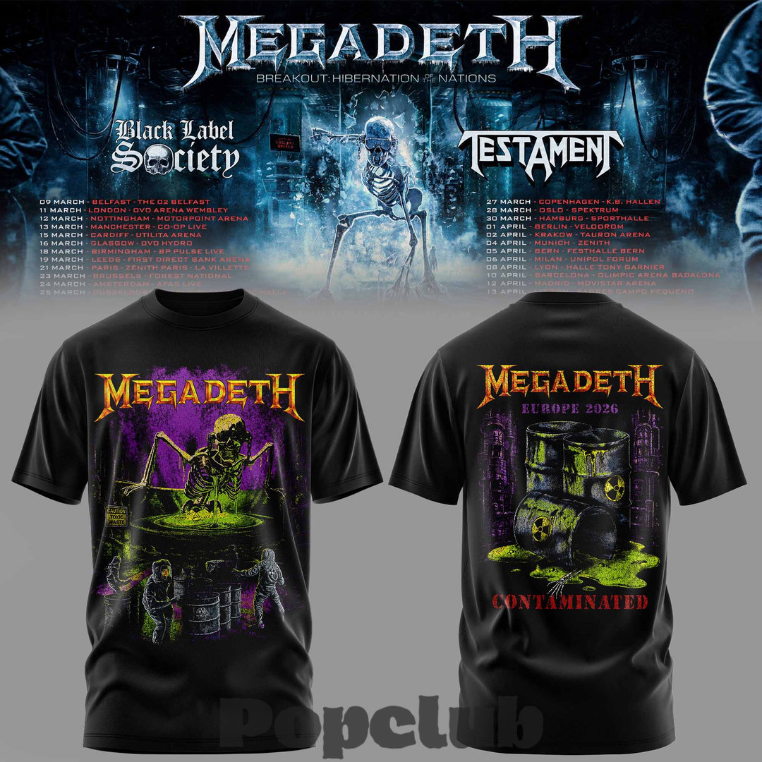 Megadeth Breakout Hibernation of the Nations Tour Premium Graphic T-Shirt Megadeth Breakout Hibernation of the Nations Tour Premium Graphic T-Shirt