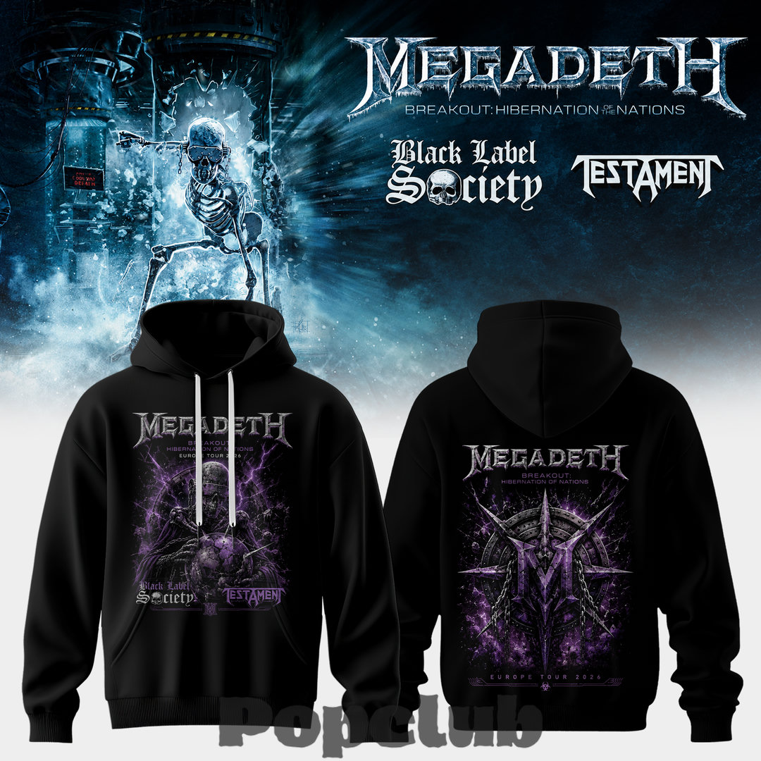 Megadeth Breakout: Hibernation of Nations Europe Tour 2026 Special Hoodie Megadeth Breakout: Hibernation of Nations Europe Tour 2026 Special Hoodie