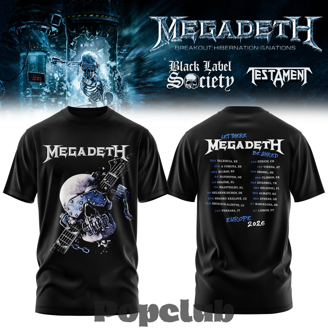 Megadeth Breakout: Hibernation of Nations Europe Tour 2026 Special T-Shirt Megadeth Breakout: Hibernation of Nations Europe Tour 2026 Special T-Shirt