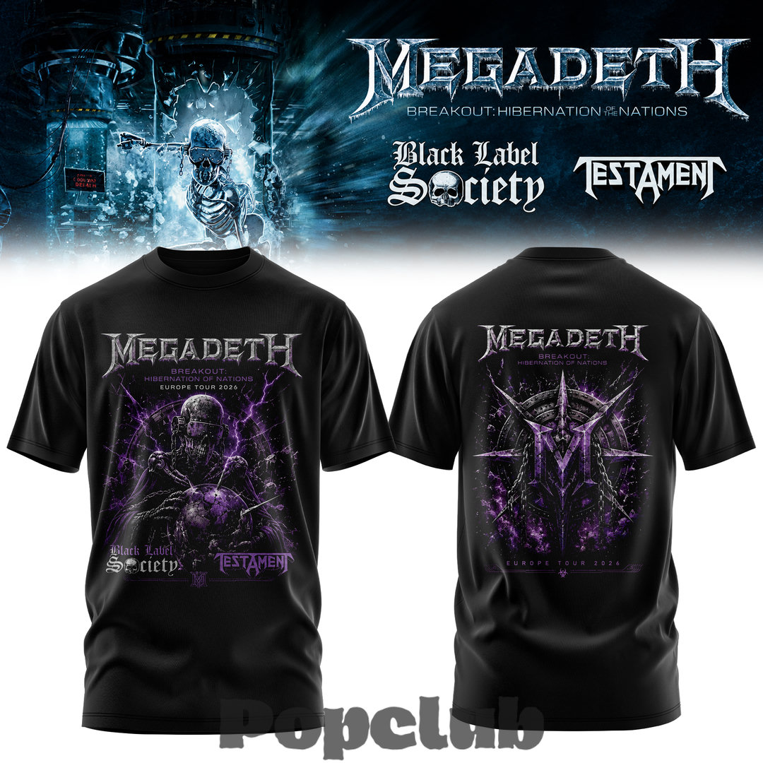 Megadeth Breakout: Hibernation of Nations Europe Tour 2026 Special T-Shirt Megadeth Breakout: Hibernation of Nations Europe Tour 2026 Special T-Shirt