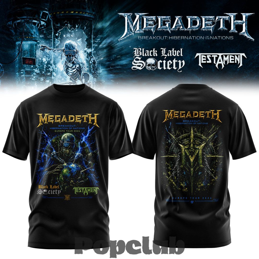 Megadeth Breakout: Hibernation of Nations Europe Tour 2026 Special T-Shirt Megadeth Breakout: Hibernation of Nations Europe Tour 2026 Special T-Shirt