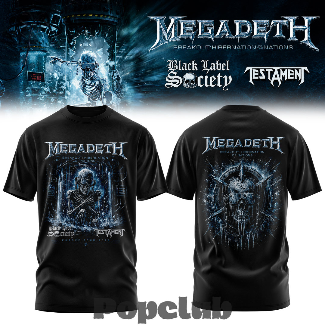 Megadeth Breakout: Hibernation of Nations Europe Tour 2026 Special T-Shirt Megadeth Breakout: Hibernation of Nations Europe Tour 2026 Special T-Shirt