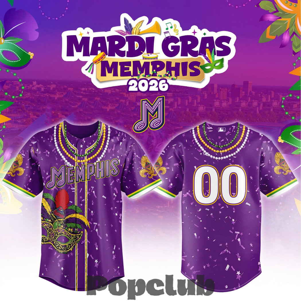 Memphis Redbirds Mardi Gras Custom Jersey Memphis Redbirds Mardi Gras Custom Jersey