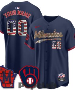 Milwaukee Brewers 2026 Independence Day USA Custom Baseball Jersey