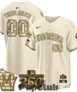 Milwaukee Brewers Salute to Service 2026 Custom Baseball Jersey