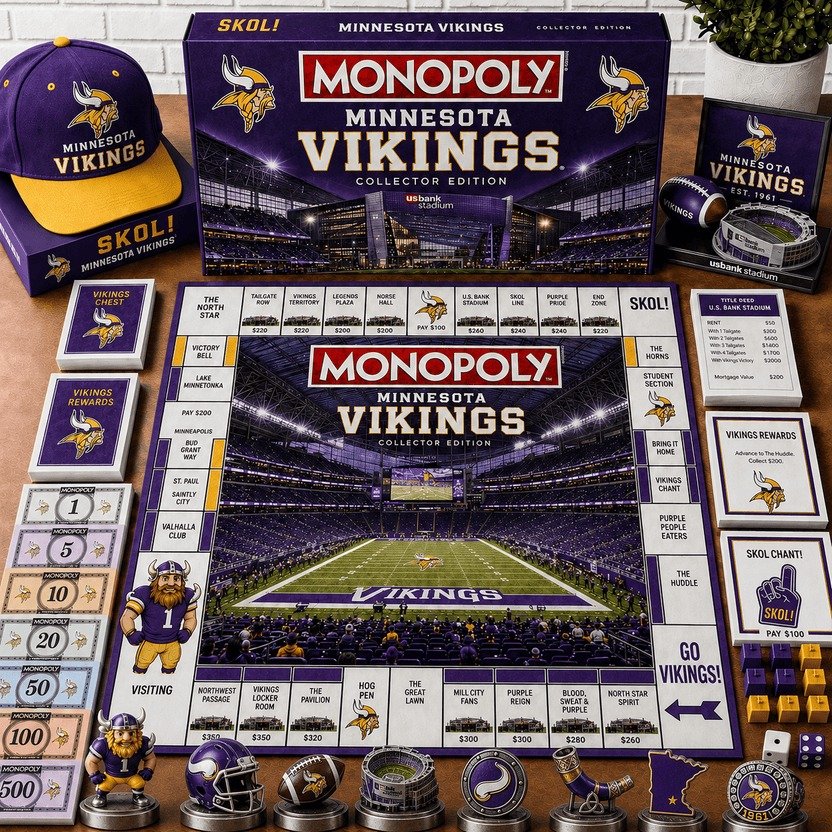 Minnesota Vikings Monopoly Board Game Minnesota Vikings Monopoly Board Game