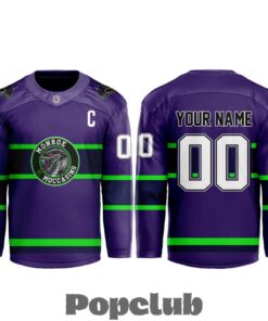 Monroe Moccasins A New Era Begins 2026 Custom Purple Hockey Jersey