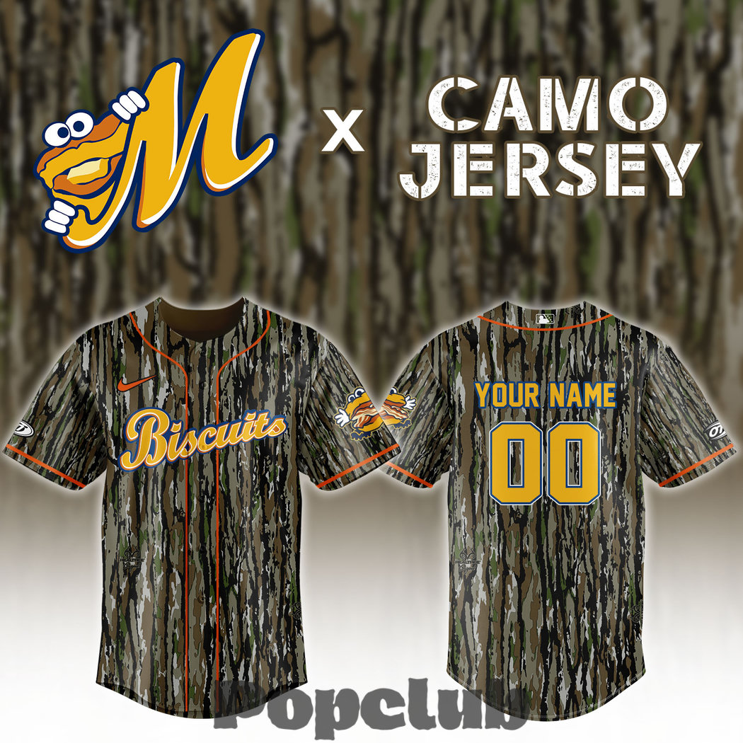 Montgomery Biscuits x Realtree Camo Custom Baseball Jersey Montgomery Biscuits x Realtree Camo Custom Baseball Jersey