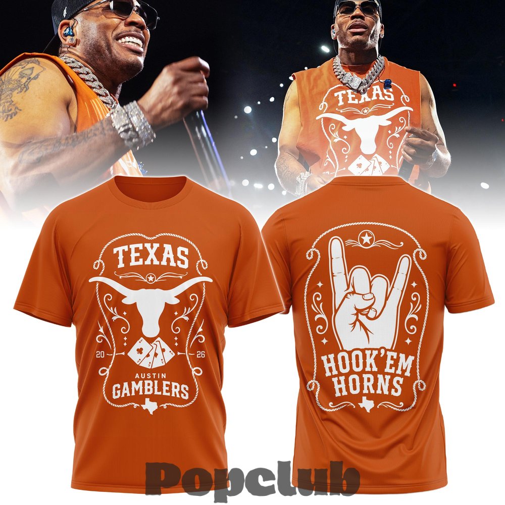 Nelly × Texas Longhorns × Austin Gamblers ’26 T-Shirt Nelly × Texas Longhorns × Austin Gamblers ’26 T-Shirt