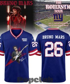New York Giants x Bruno Mars – The Romantic Tour 2026 Football Jersey