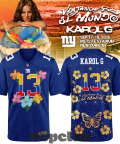 New York Giants x Karol G Viajando Por El Mundo Tropitour 2026 Football Jersey