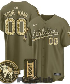 Oakland Athletics Military Appreciation Game Day Custom Baseball Jersey Oakland Athletics Military Appreciation Game Day Custom Baseball Jersey