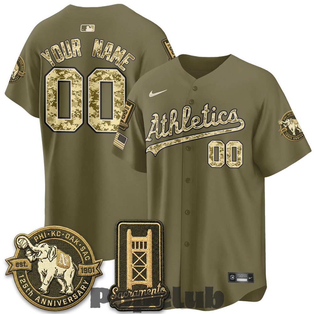 Oakland Athletics Military Appreciation Game Day Custom Baseball Jersey Oakland Athletics Military Appreciation Game Day Custom Baseball Jersey