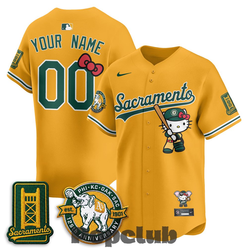 Oakland Athletics x Hello Kitty 2026 Custom Baseball Jersey Oakland Athletics x Hello Kitty 2026 Custom Baseball Jersey
