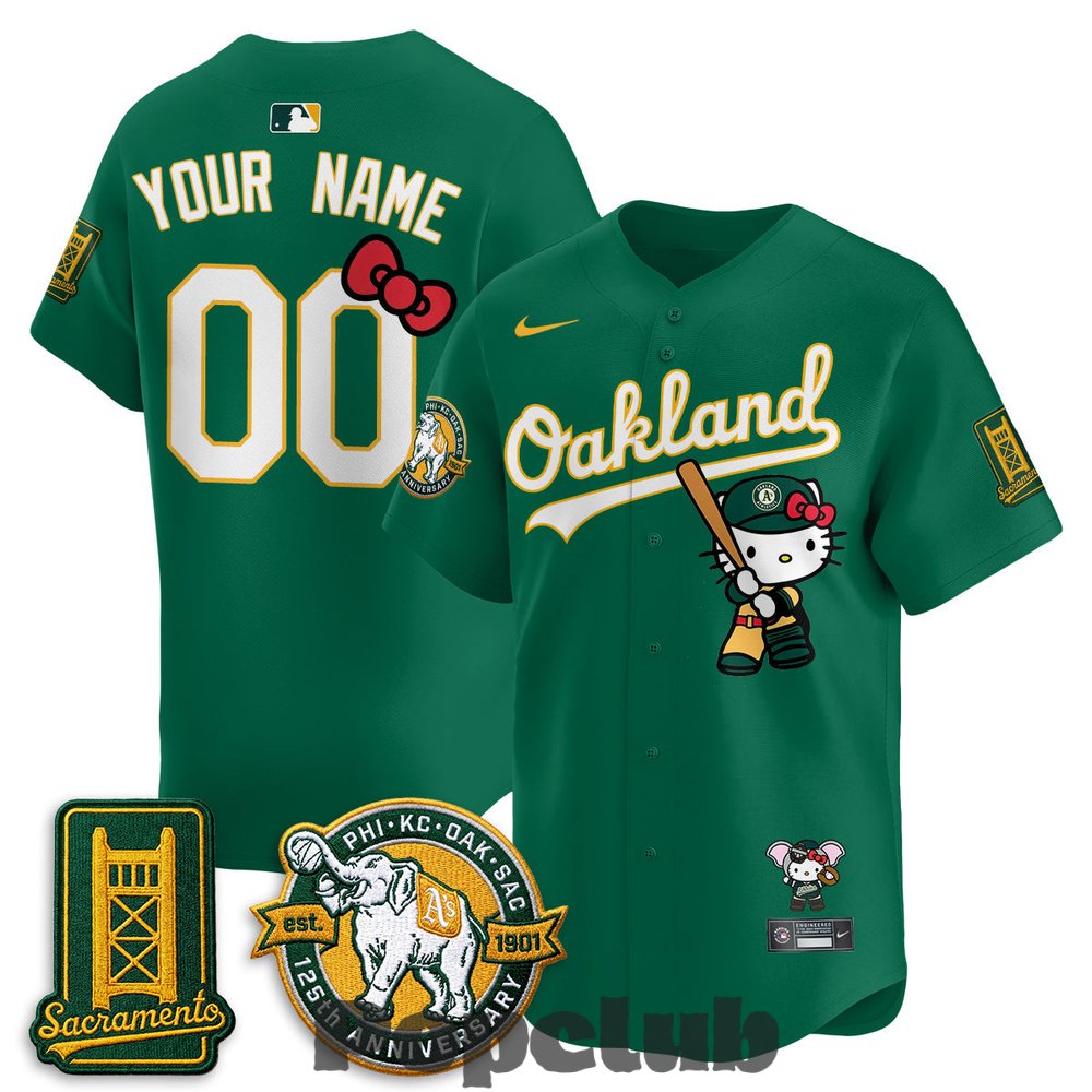 Oakland Athletics x Hello Kitty 2026 Custom Baseball Jersey Oakland Athletics x Hello Kitty 2026 Custom Baseball Jersey