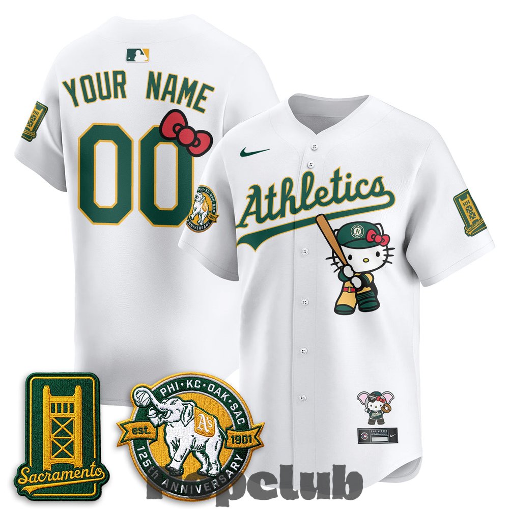 Oakland Athletics x Hello Kitty 2026 Custom Baseball Jersey Oakland Athletics x Hello Kitty 2026 Custom Baseball Jersey