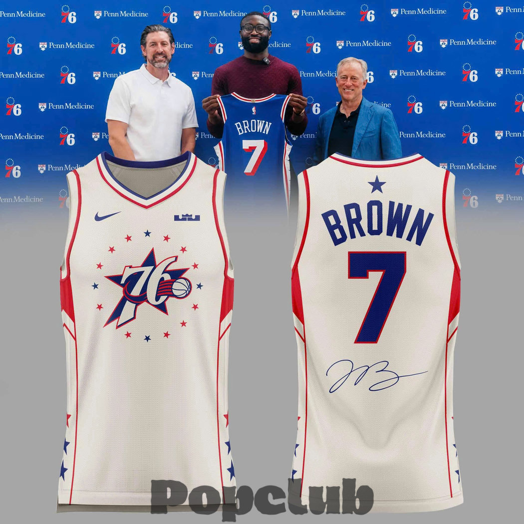 Philadelphia 76ers Jaylen Brown Signature White Basketball Jersey Philadelphia 76ers Jaylen Brown Signature White Basketball Jersey