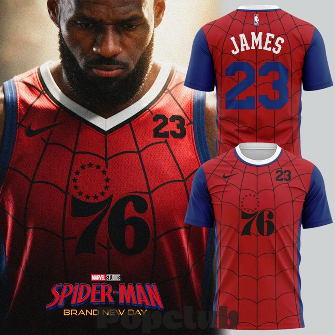 Philadelphia 76ers LeBron James x Spider-Man T-Shirt Philadelphia 76ers LeBron James x Spider-Man T-Shirt