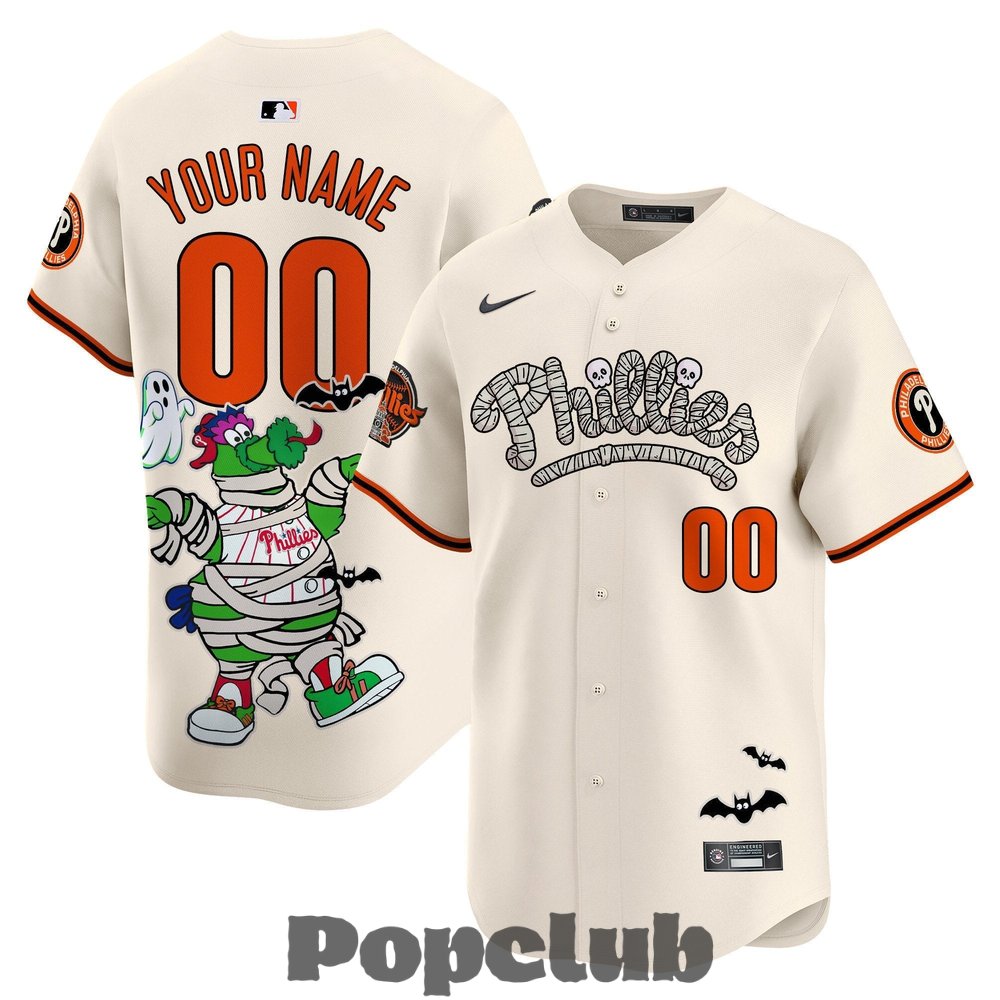 Philadelphia Phillies Phanatic Halloween Edition Limited Custom Jersey Philadelphia Phillies Phanatic Halloween Edition Limited Custom Jersey