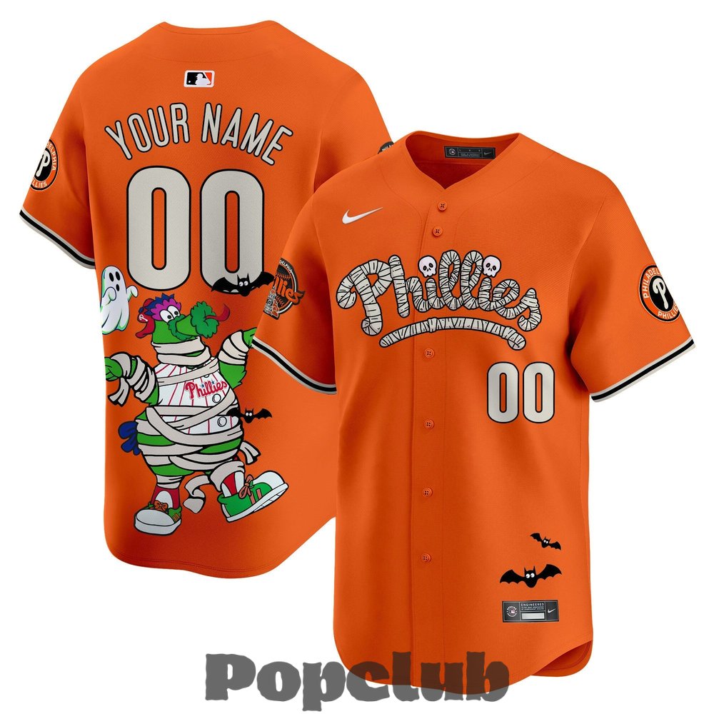 Philadelphia Phillies Phanatic Halloween Edition Limited Custom Jersey Philadelphia Phillies Phanatic Halloween Edition Limited Custom Jersey
