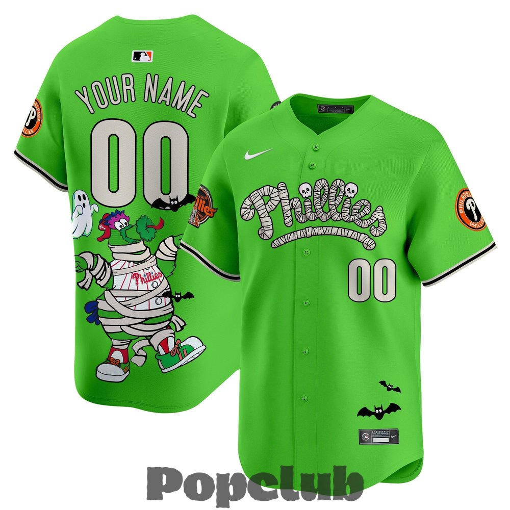 Philadelphia Phillies Phanatic Halloween Edition Limited Custom Jersey Philadelphia Phillies Phanatic Halloween Edition Limited Custom Jersey