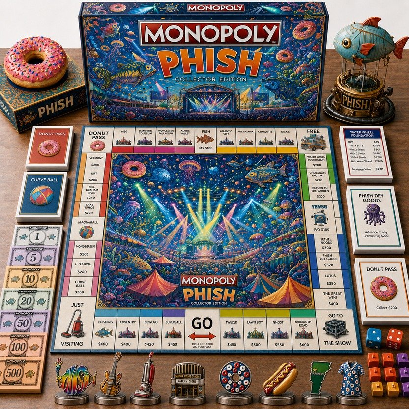 Phish Rock Band Monopoly Board Game Phish Rock Band Monopoly Board Game