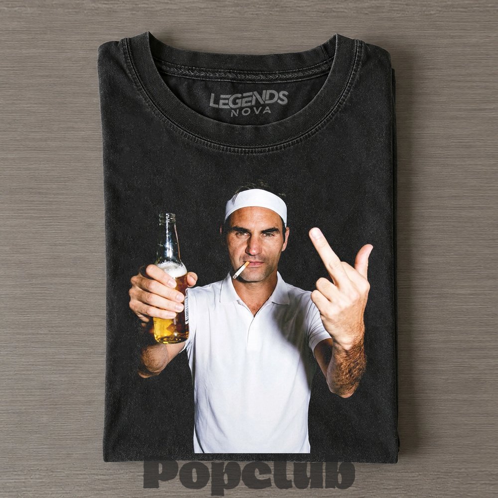 Roger Federer Legend 2026 Vintage Drunk Smoke Tee Roger Federer Legend 2026 Vintage Drunk Smoke Tee