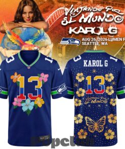 Seattle Seahawks x Karol G Viajando Por El Mundo Tropitour 2026 Football Jersey