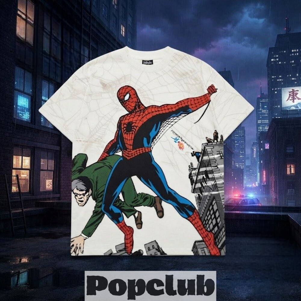 Spider Man Classic Comic Action White T-Shirt 2026 Spider Man Classic Comic Action White T-Shirt 2026