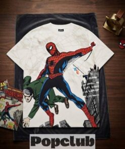 Spider Man Classic Comic Action White T-Shirt 2026