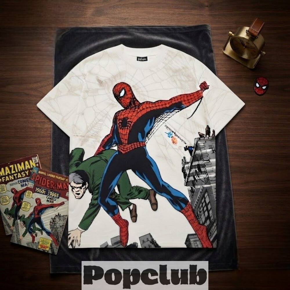Spider Man Classic Comic Action White T-Shirt 2026 Spider Man Classic Comic Action White T-Shirt 2026