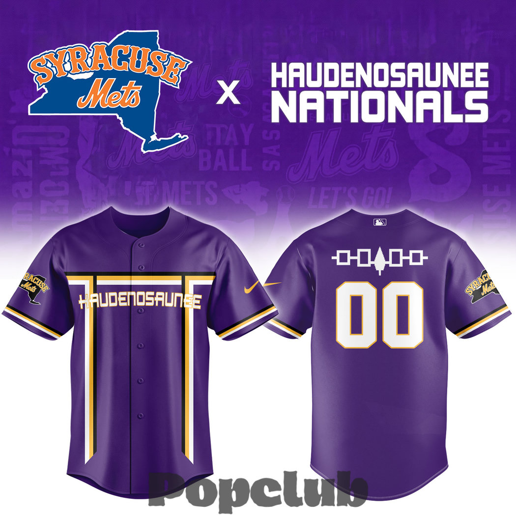 Syracuse Mets Haudenosaunee National Custom Baseball Jersey Syracuse Mets Haudenosaunee National Custom Baseball Jersey