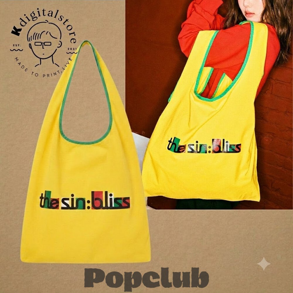 The Sin Bliss Yellow Canvas Tote Bag The Sin Bliss Yellow Canvas Tote Bag