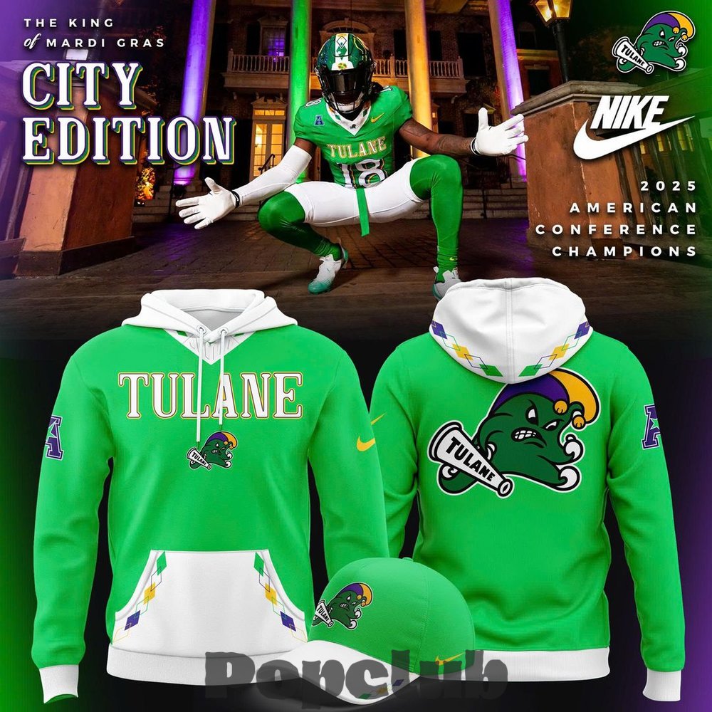 Tulane Green Wave KING of Mardi Gras-2026 City Edition Hoodie Tulane Green Wave KING of Mardi Gras-2026 City Edition Hoodie