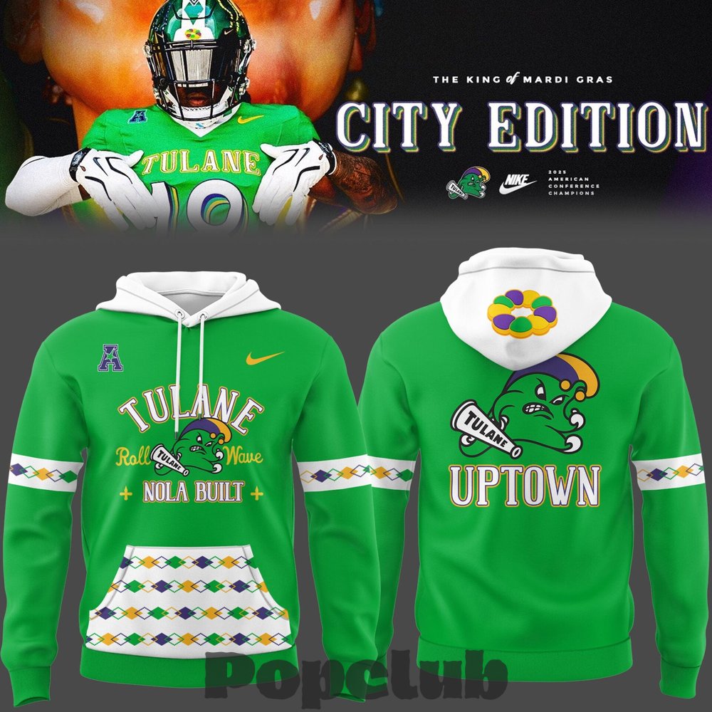 Tulane Green Wave KING of Mardi Gras-2026 City Edition Hoodie Tulane Green Wave KING of Mardi Gras-2026 City Edition Hoodie