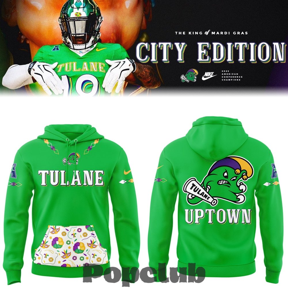 Tulane Green Wave KING of Mardi Gras-2026 City Edition Hoodie Tulane Green Wave KING of Mardi Gras-2026 City Edition Hoodie