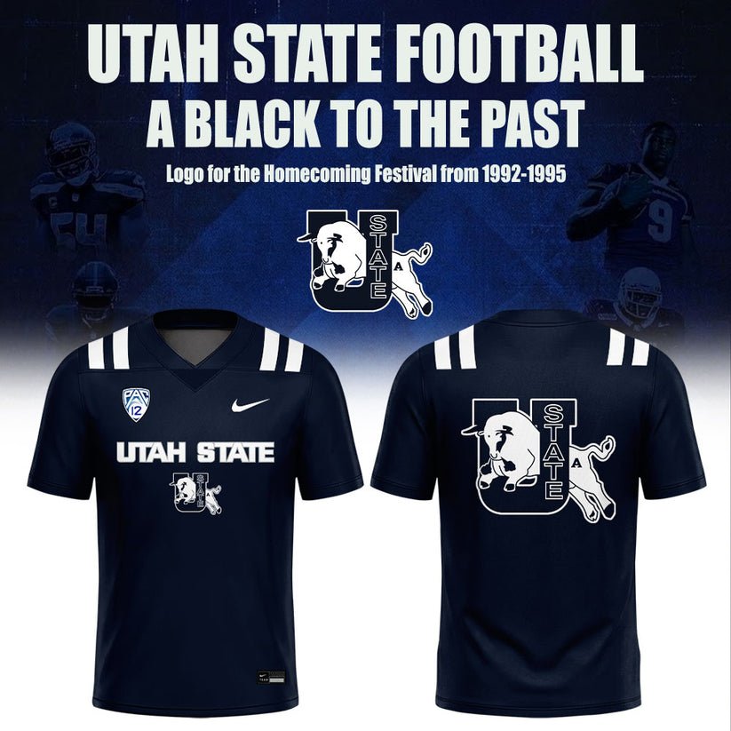 Utah State Aggies Football 1992–1995 Vintage Logo “A Blast To The Past” Football Jersey Utah State Aggies Football 1992–1995 Vintage Logo “A Blast To The Past” Football Jersey