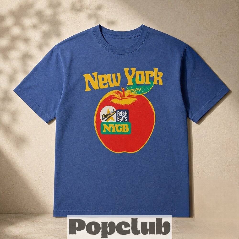 Vintage New York Fresh Beats Apple Graphic Shirt Vintage New York Fresh Beats Apple Graphic Shirt