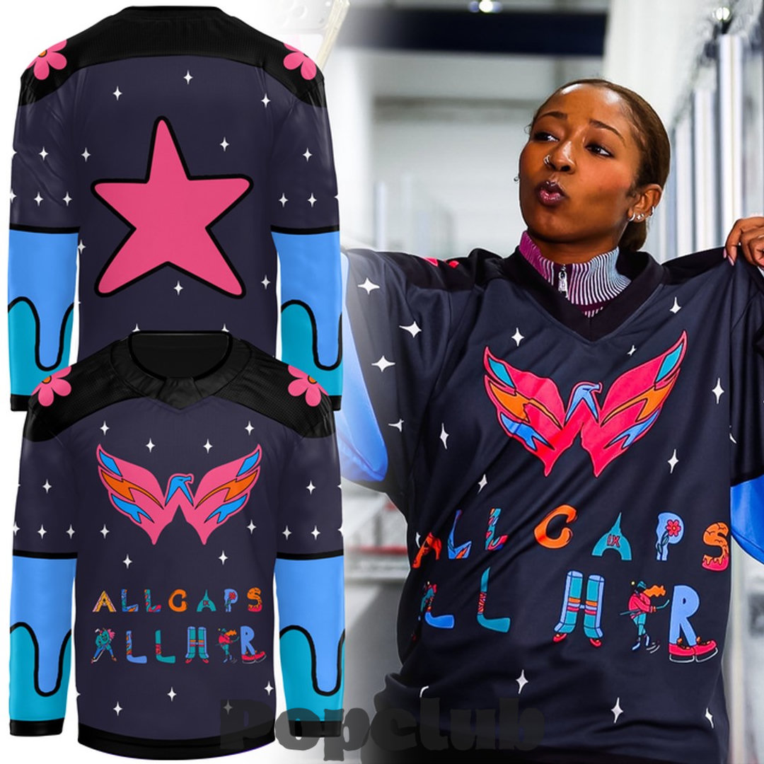 Washington Capitals ALL CAPS ALL HER 2026 Hockey Jersey Washington Capitals ALL CAPS ALL HER 2026 Hockey Jersey