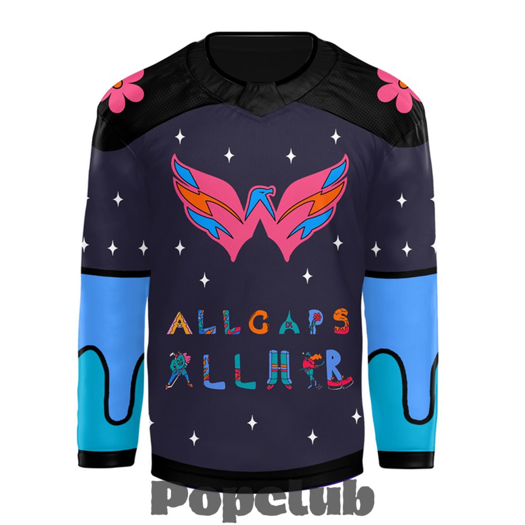 Washington Capitals ALL CAPS ALL HER 2026 Hockey Jersey Washington Capitals ALL CAPS ALL HER 2026 Hockey Jersey