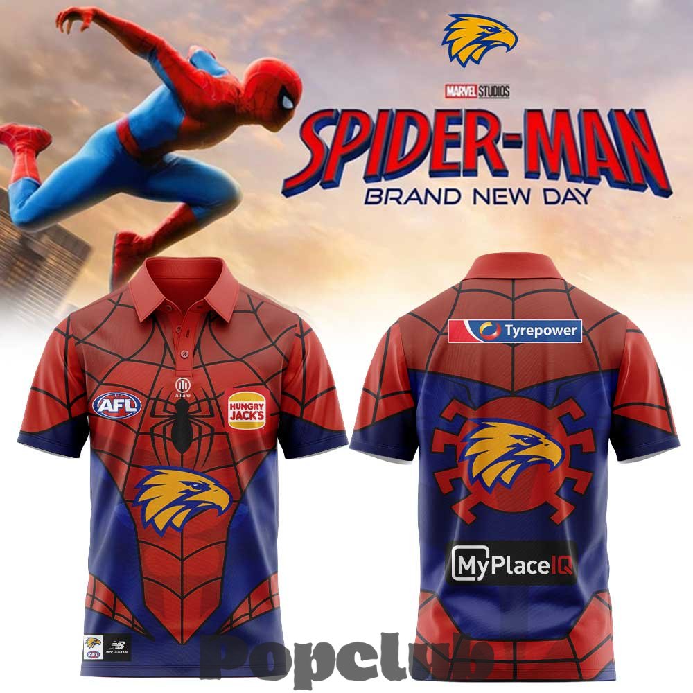 West Coast Eagles x Spider-Man 2026 Special Polo Shirt West Coast Eagles x Spider-Man 2026 Special Polo Shirt