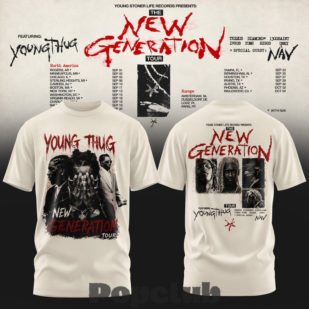 Young Thug The New Generation Tour 2026 T-Shirt Young Thug The New Generation Tour 2026 T-Shirt