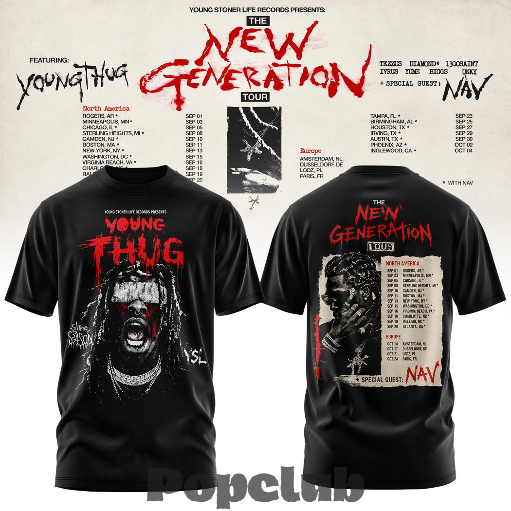 Young Thug The New Generation Tour 2026 T-Shirt Young Thug The New Generation Tour 2026 T-Shirt