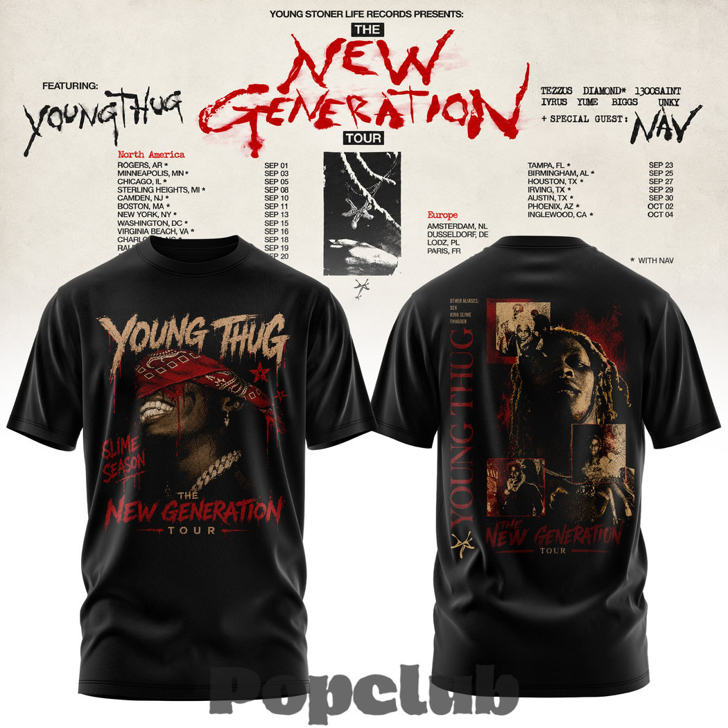 Young Thug The New Generation Tour 2026 T-Shirt Young Thug The New Generation Tour 2026 T-Shirt