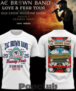 Zac Brown Band x Boston Red Sox Fenway Park Love & Fear Tour T-Shirt Zac Brown Band x Boston Red Sox Fenway Park Love & Fear Tour T-Shirt