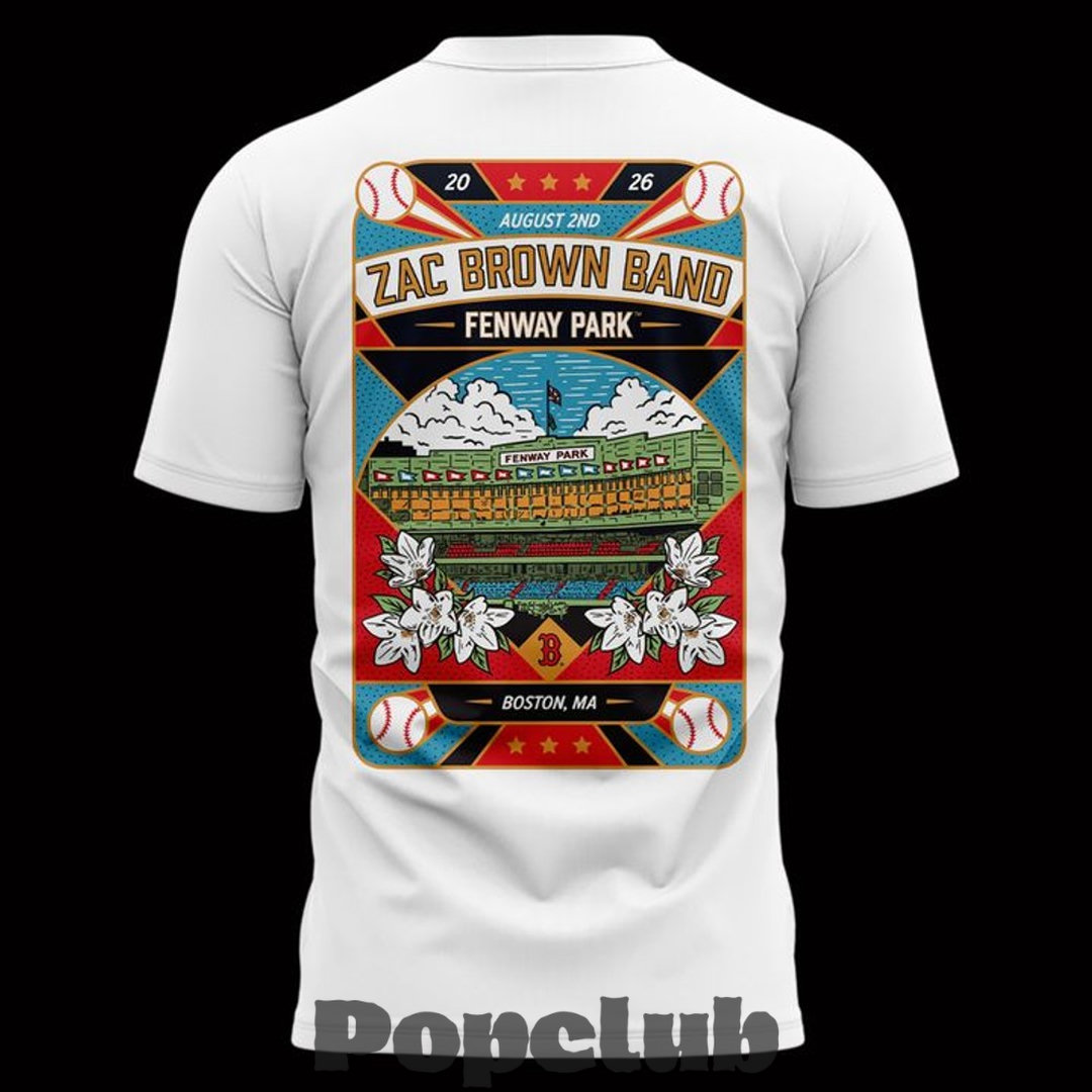 Zac Brown Band x Boston Red Sox Fenway Park Love & Fear Tour T-Shirt Zac Brown Band x Boston Red Sox Fenway Park Love & Fear Tour T-Shirt