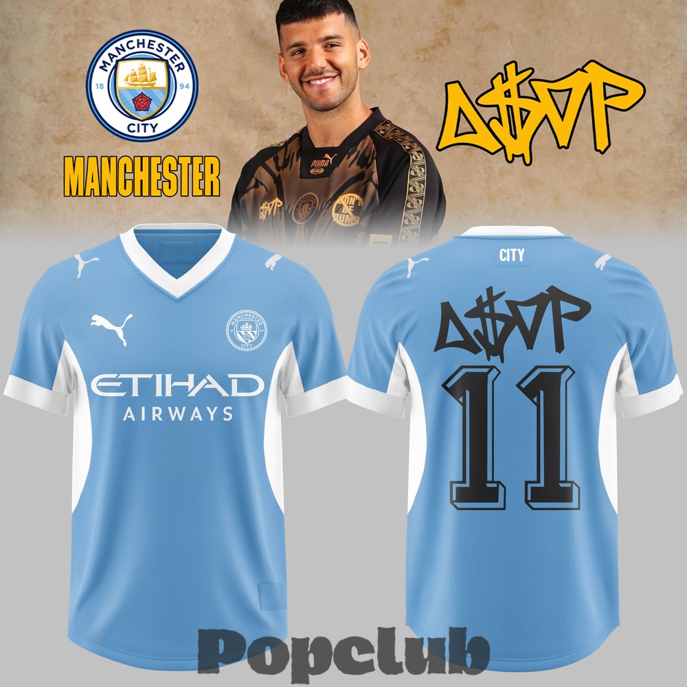 A$AP Rocky x Manchester City Exclusive Football Jersey A$AP Rocky x Manchester City Exclusive Football Jersey