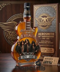 Aerosmith 56th Anniversary 1970 – 2026 Guitar Whiskey Bottle